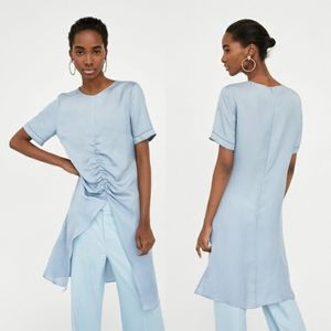 5/$20 NWT Zara ruched front slit midi long tunic XS